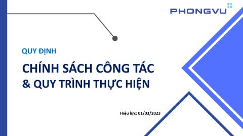 SOP-Quy định về chính sách công tác & Quy trình thực hiện