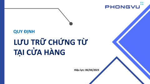 SOP-Quy định lưu trữ chứng từ tại cửa hàng