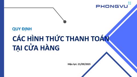 SOP-Quy định các hình thức thanh toán tại cửa hàng