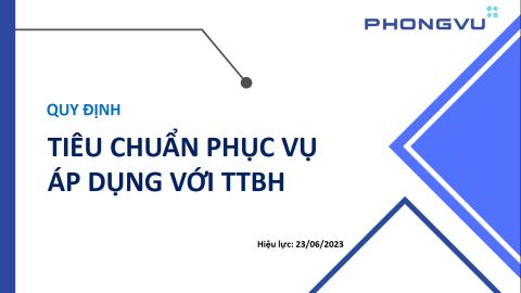 SOP - Tiêu chuẩn phục vụ áp dụng với trung tâm bảo hành