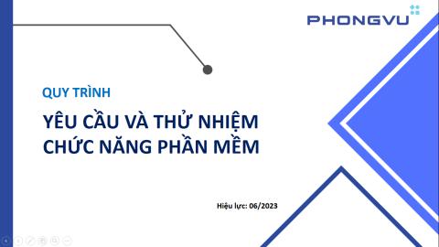 SOP - Quy trình yêu cầu & Thử nghiệm chức năng phần mềm
