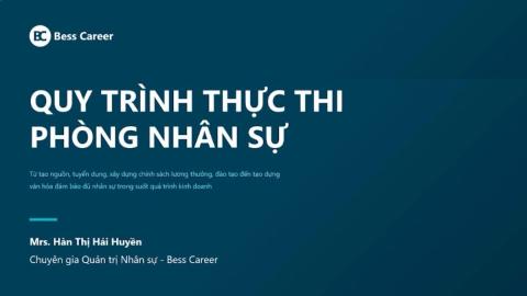 Vận hành phòng nhân sự: Chuẩn hóa quy trình, biểu mẫu và KPI hiệu quả
