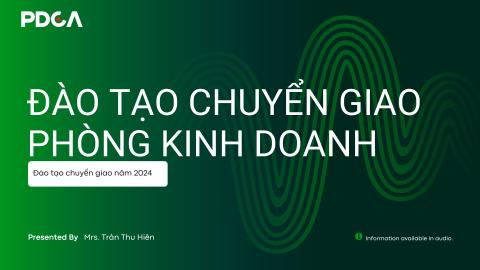 Buổi 2: Đào tạo sản phẩm và quy trình tư vấn bán Chiến Lược Doanh Nghiệp Dẫn Đầu