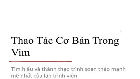 Thao tác với Vim trên Linux