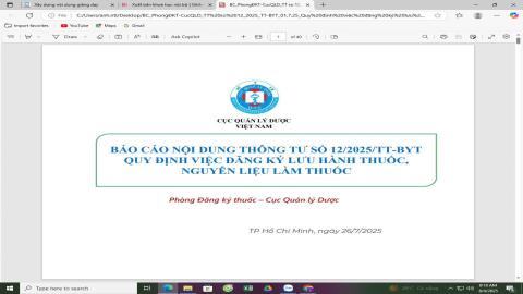 THÔNG TƯ SỐ 12-2025-TT-BYT Ban hành ngày 160525. Hiệu lực từ ngày 010725