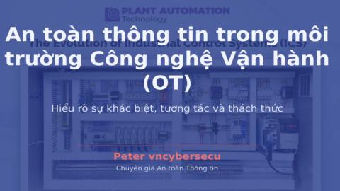 An Toàn Thông tin trong công nghệ vận hành
