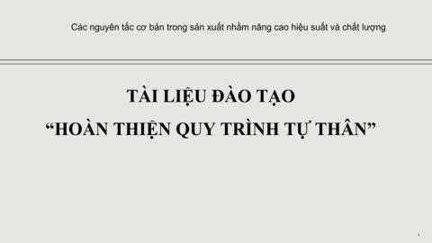 Đào tạo Hoàn thiện quy trình tự thân