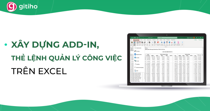 Xây dựng add-in, thẻ lệnh quản lý công việc trên Excel