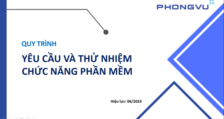 SOP - Quy trình yêu cầu & Thử nghiệm chức năng phần mềm