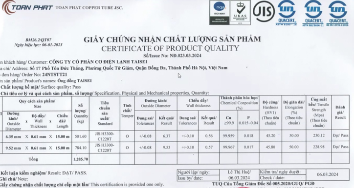 Tìm hiểu các chứng chỉ chất lượng sản phẩm (KD DA)