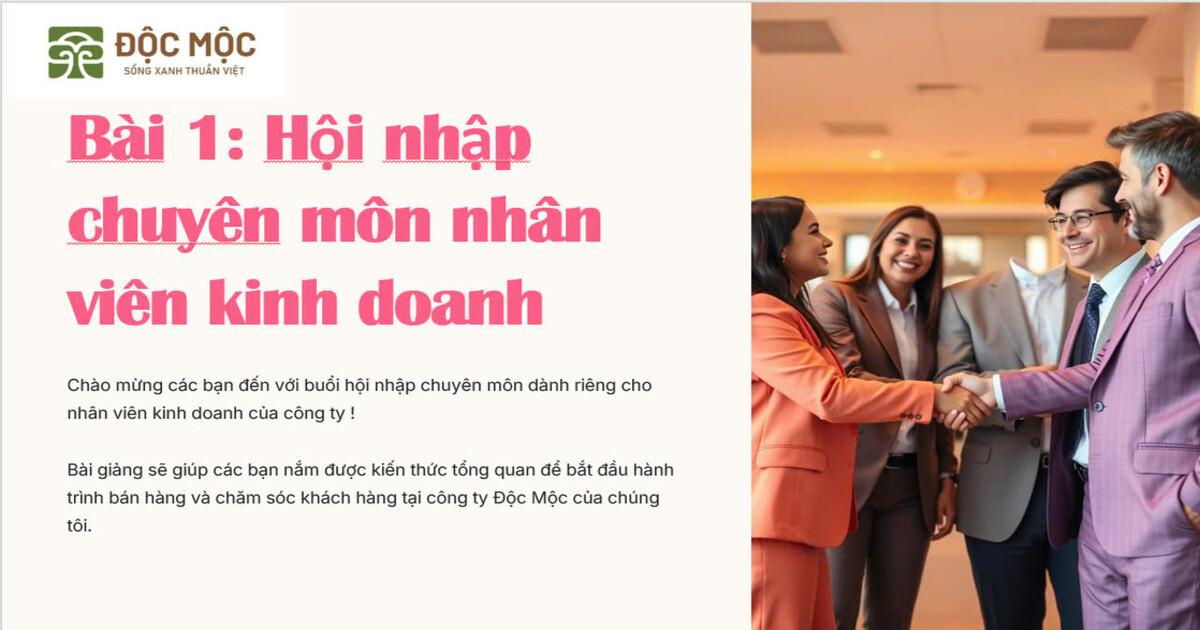 Bài 1: Hội nhập chuyên môn nhân viên kinh doanh
