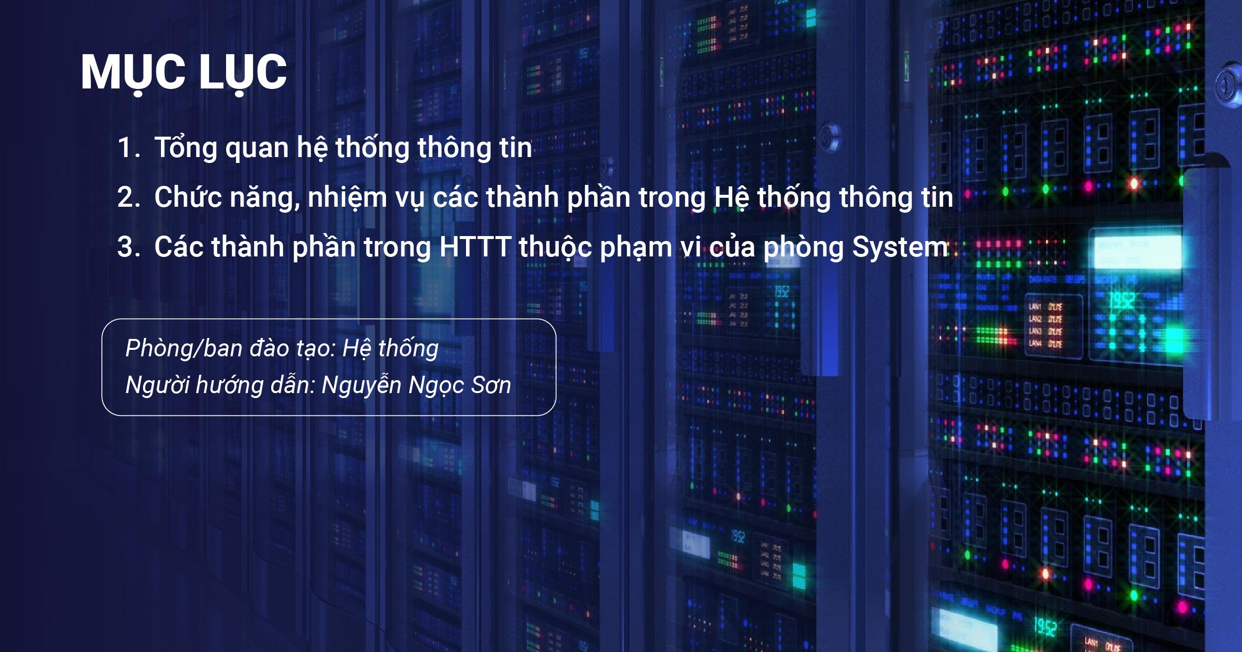 Tổng quan về hệ thống thông tin