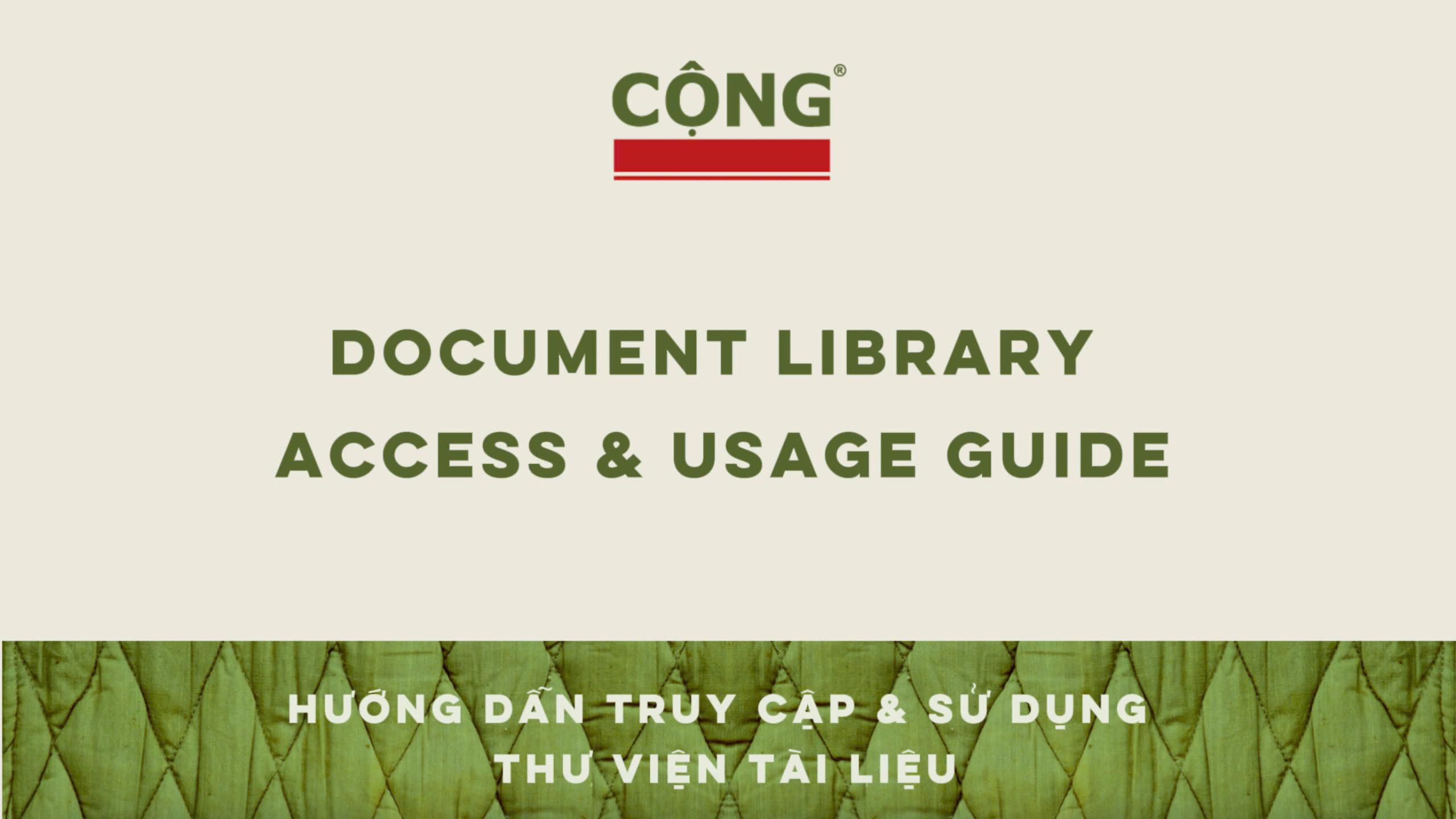 Document Library: Access and Usage Guide l Hướng dẫn truy cập và sử dụng tài liệu