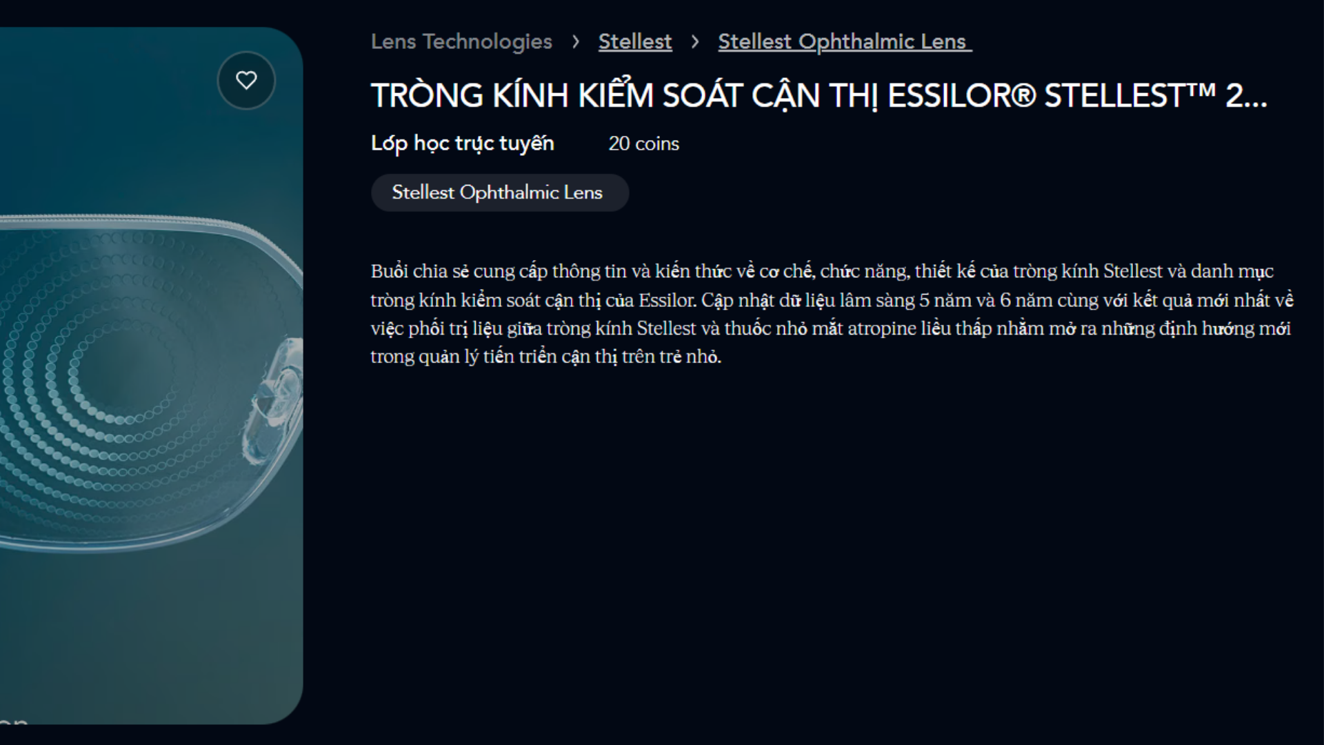 Tròng kính kiểm soát cận thị Essilor Stellest - Cập nhật kết quả lâm sàng mới nhất