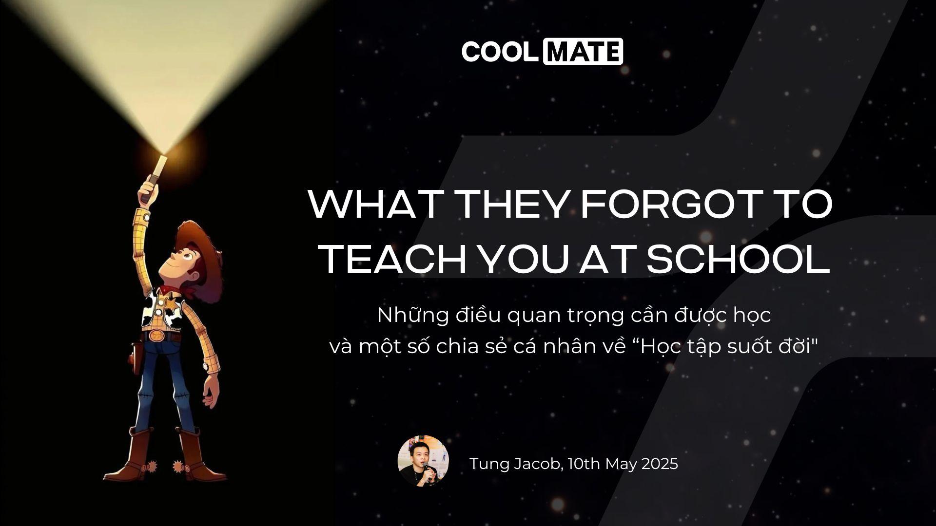 WHAT THEY FORGOT TO TEACH YOU AT SCHOOL