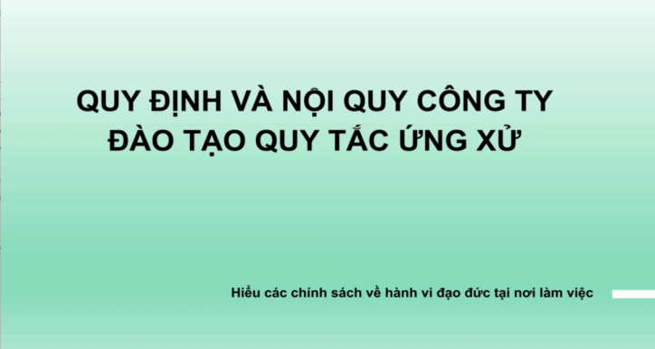 Đào tạo Quy tắc ứng xử