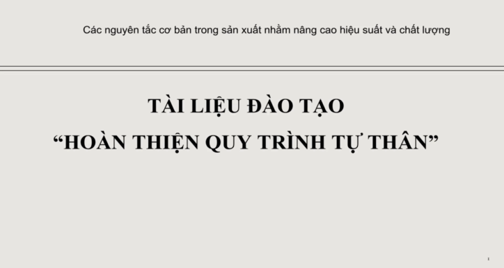 Đào tạo Hoàn thiện quy trình tự thân