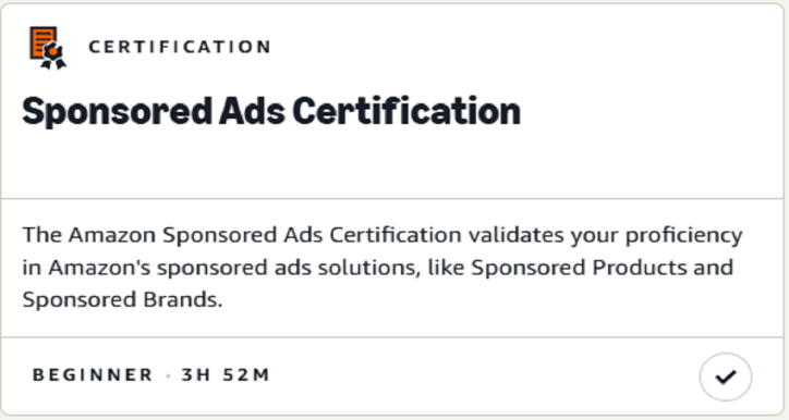 Sponsored Ads Certification