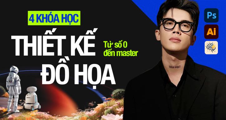 COMBO 4 KHÓA HỌC THIẾT KẾ ĐỒ HỌA - TỪ CÔNG CỤ ĐẾN TƯ DUY THỰC CHIẾN (LỘ TRÌNH 4 THÁNG)