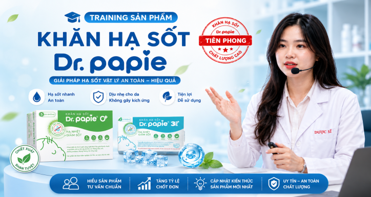 Kiến thức sản phẩm Khăn hạ sốt Dr.Papie