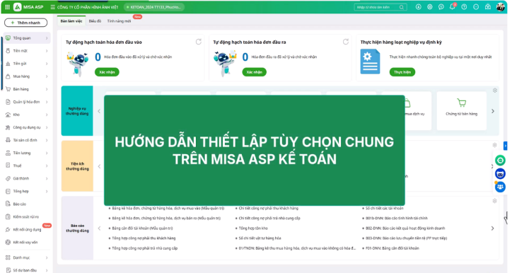 Hướng dẫn sử dụng MISA ASP