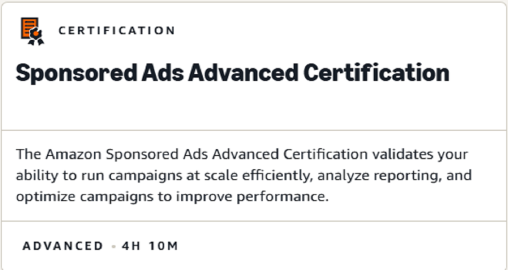 Sponsored Ads Advanced Certification