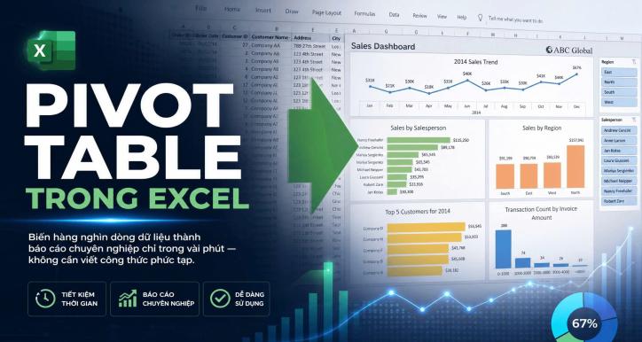 Tối ưu báo cáo và phân tích dữ liệu với Pivot Table trong Excel