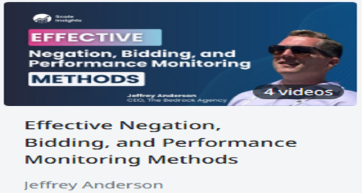Effective Negation and bidding and performance monitoring methords