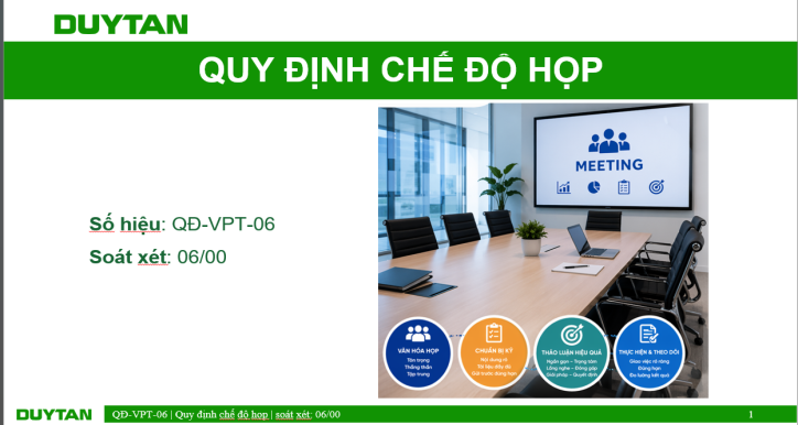 DTG - Quy định chế độ họp