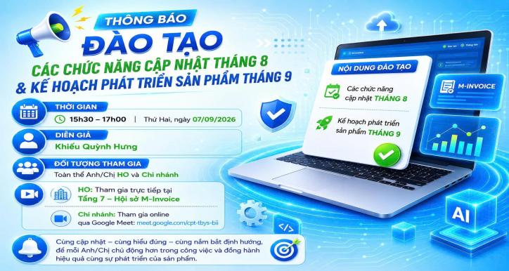 ĐÀO TẠO _ CÁC CHỨC NĂNG CẬP NHẬT THÁNG 8 & KẾ HOẠCH PHÁT TRIỂN SẢN PHẨM THÁNG 9
