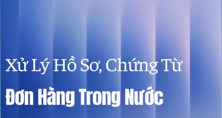 XỬ LÝ HỒ SƠ/CHỨNG TỪ ĐƠN HÀNG TRONG NƯỚC