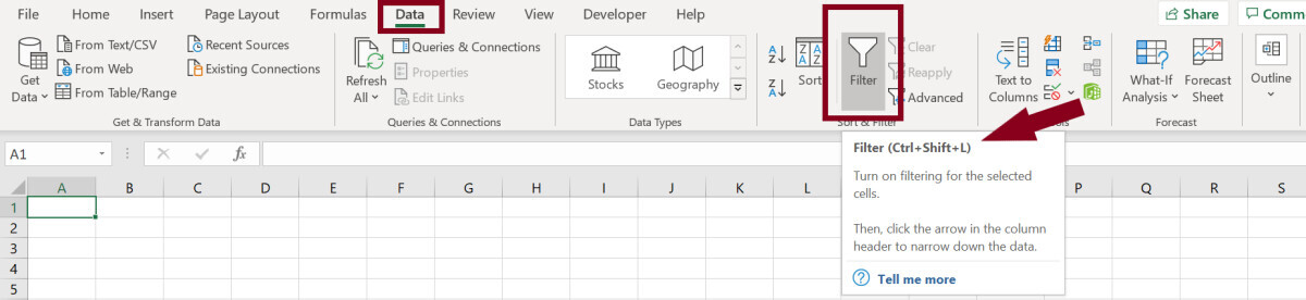 cách lọc dữ liệu theo tháng trong excel