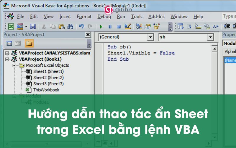 Cách ẩn/ hiện nhiều sheet Excel cùng lúc bằng lệnh VBA