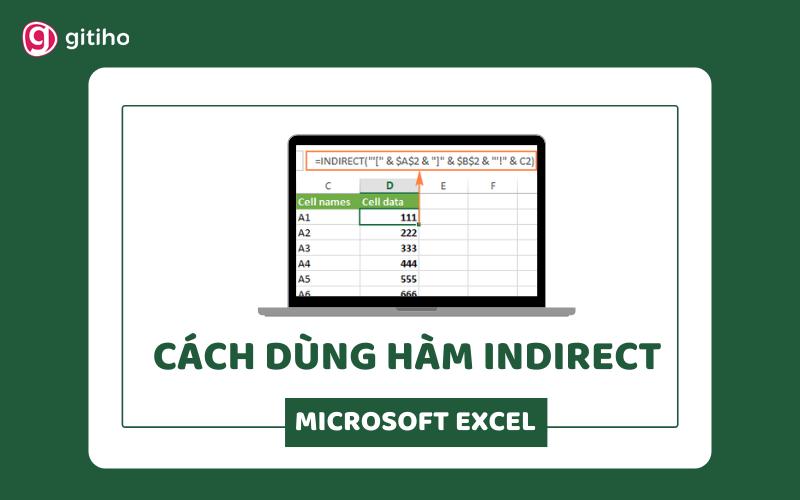Hướng dẫn sử dụng hàm INDIRECT trong Excel kèm ví dụ chi tiết