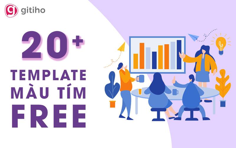 20+ slide Powerpoint màu tím chủ đạo cực đẹp hot nhất