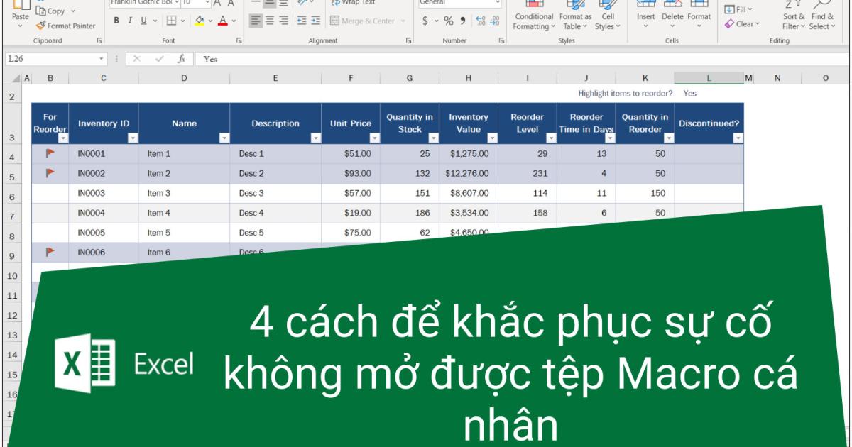 4 cách để khắc phục sự cố không mở được tệp Macro cá nhân