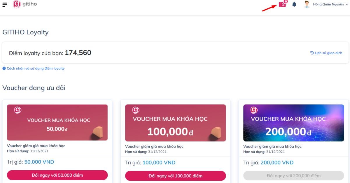 Hướng dẫn tích điểm và sử dụng Voucher trên Gitiho
