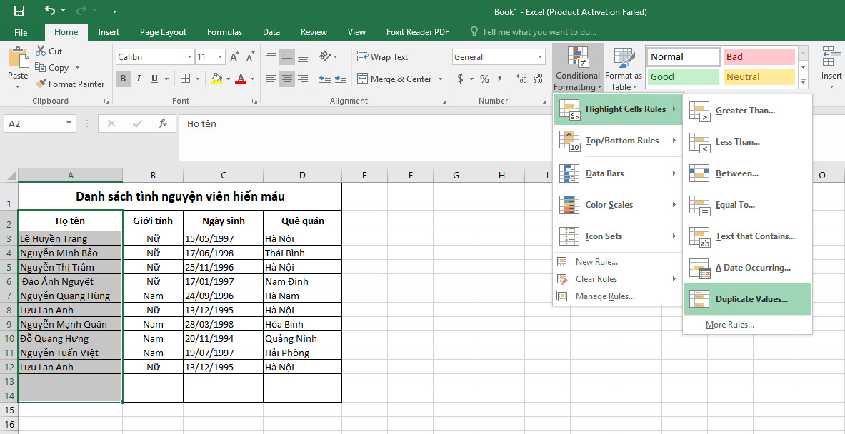 Cách tìm và kiểm tra dữ liệu trùng lặp trong Excel nhanh và chuẩn