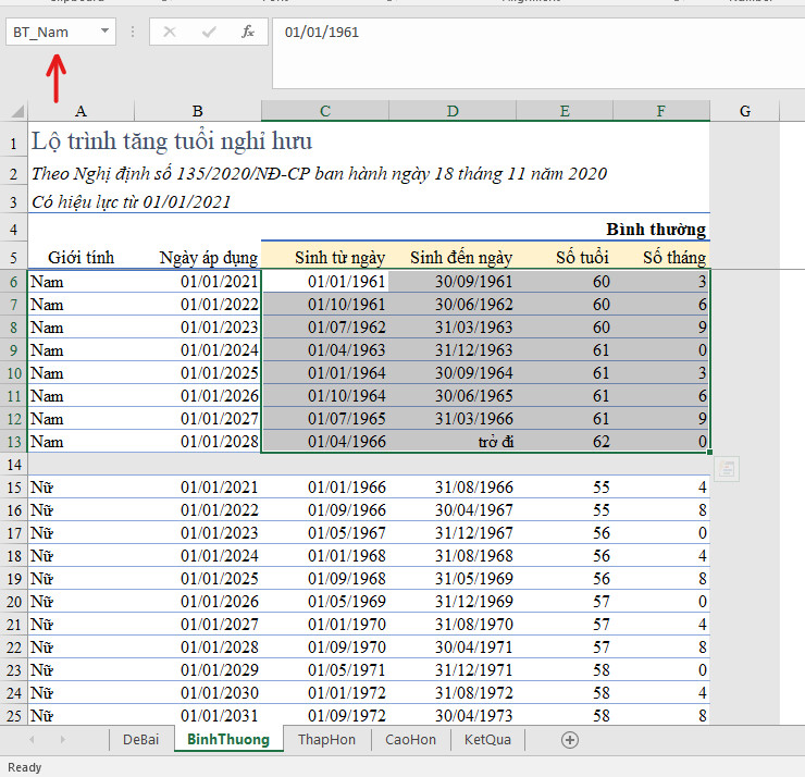 Công thức tính tuổi nghỉ hưu trong Excel năm 2021: Hướng dẫn chi tiết và dễ hiểu