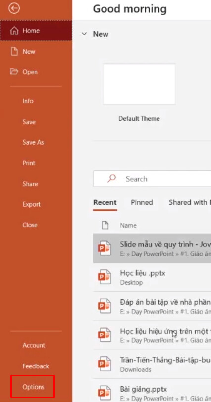 Thiết lập trang Slide, Xuất File, In ấn các slide đã tạo trên Powerpoint