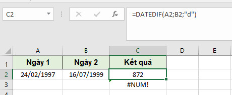 Cách cộng, trừ ngày tháng năm trong Excel để tính số ngày đơn giản