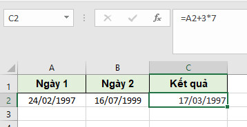 Cách cộng, trừ ngày tháng năm trong Excel để tính số ngày đơn giản