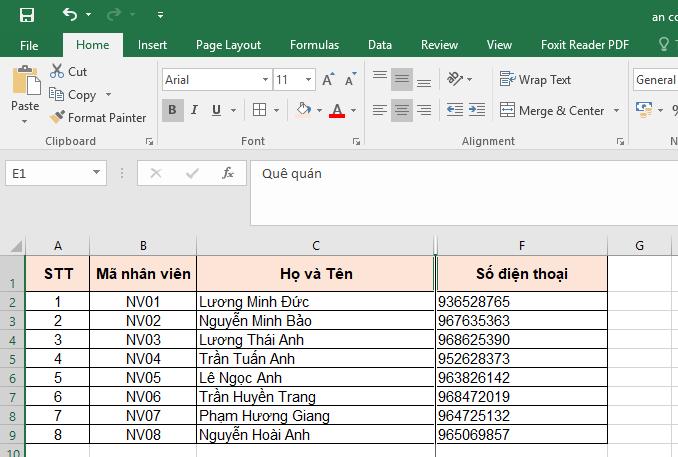 Cách ẩn cột, gộp cột trong Excel nhanh và chuẩn