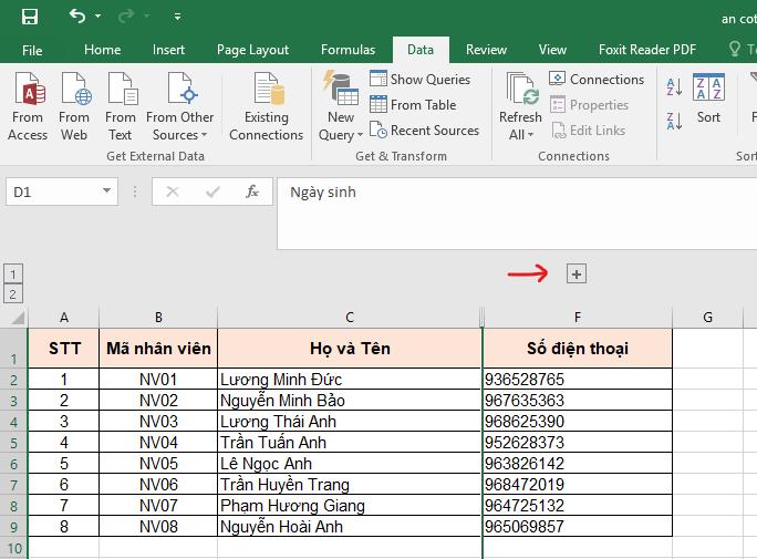 Cách ẩn cột, gộp cột trong Excel nhanh và chuẩn