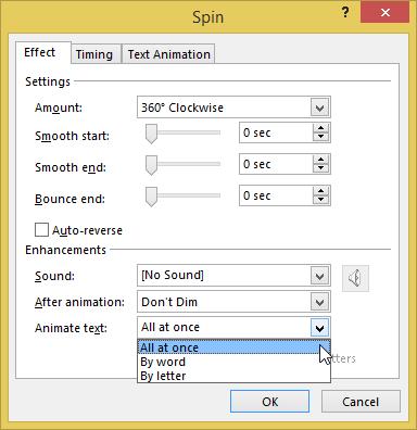 Cách tạo hiệu ứng cho chữ hoặc đoạn văn trong PowerPoint