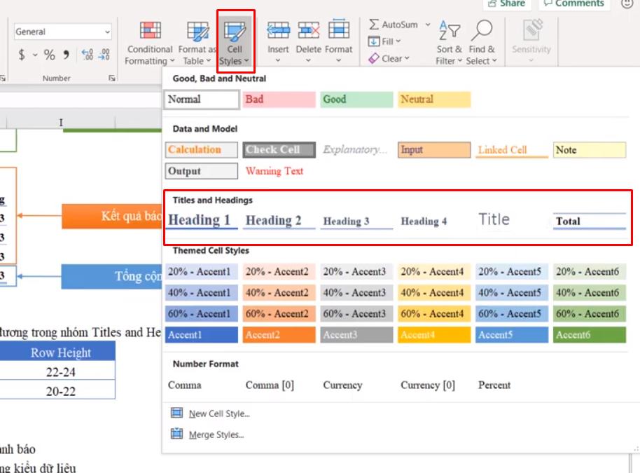 Các thành phần trong báo cáo và cách định dạng báo cáo trong Excel