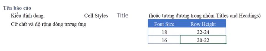 Các thành phần trong báo cáo và cách định dạng báo cáo trong Excel