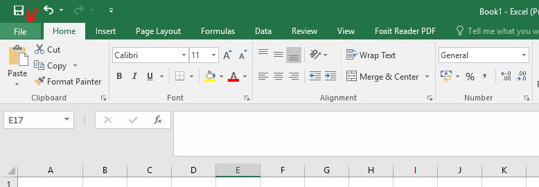Chọn tab File để định dạng số thập phân trong excel