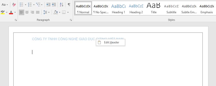 Tạo Footer trong Word 2