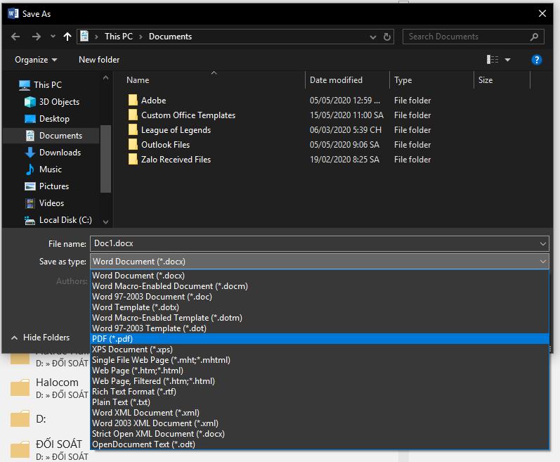 Cách chuyển file Word sang định dạng PDF trên Word 2010, 2013, 2016